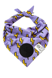 Dog Bandana Bolts - Purple - Customize by adding Interchangeable Velcro Embroidered Patches