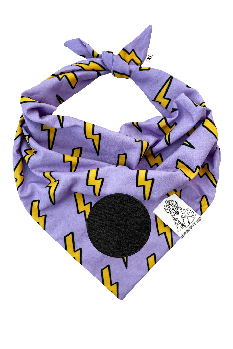 Dog Bandana Bolts - Purple - Customize by adding Interchangeable Velcro Embroidered Patches