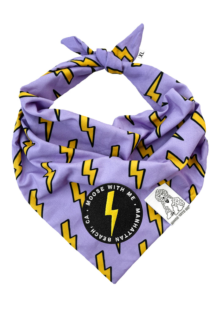 Dog Bandana Bolts - Purple - Customize by adding Interchangeable Velcro Embroidered Patches