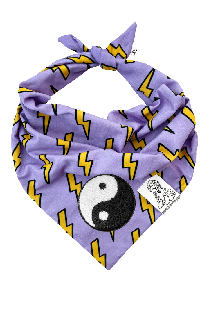 Dog Bandana Bolts - Purple - Customize by adding Interchangeable Velcro Embroidered Patches