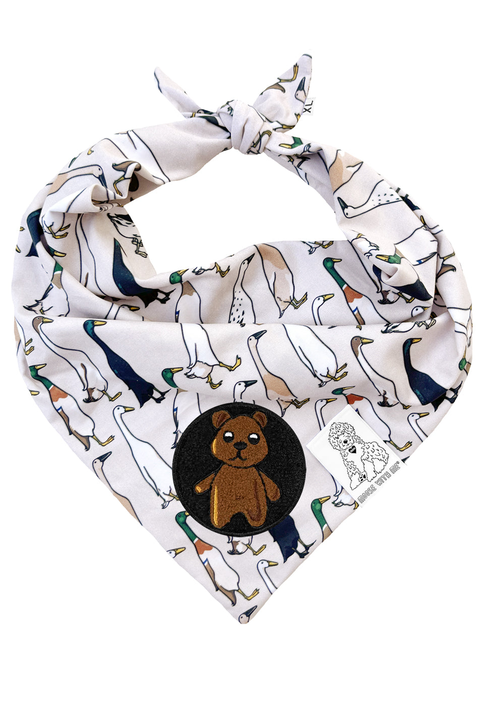 Dog Bandana Duck - Beige - Customize by adding Interchangeable Velcro Embroidered Patches