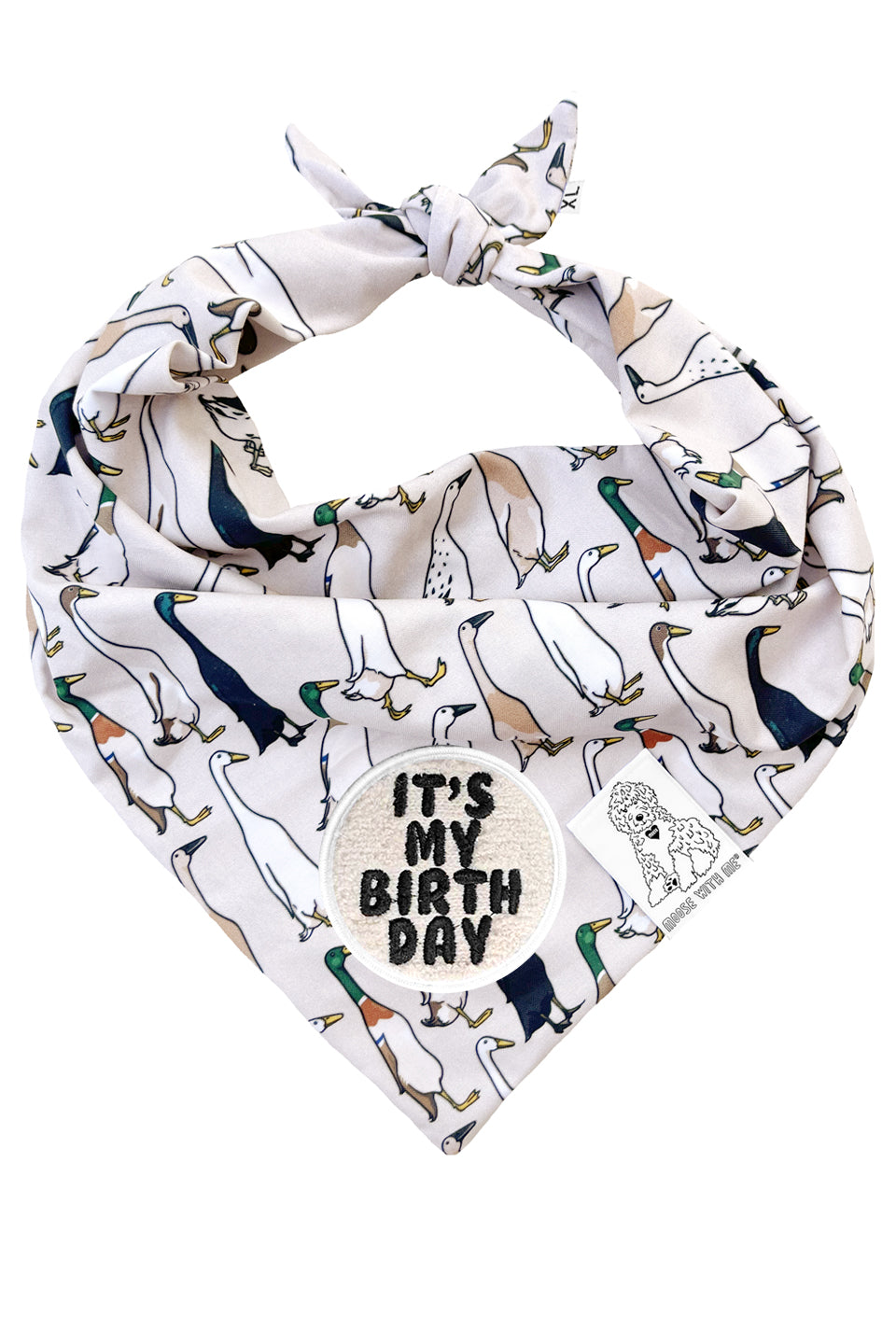 Dog Bandana Duck - Beige - Customize by adding Interchangeable Velcro Embroidered Patches