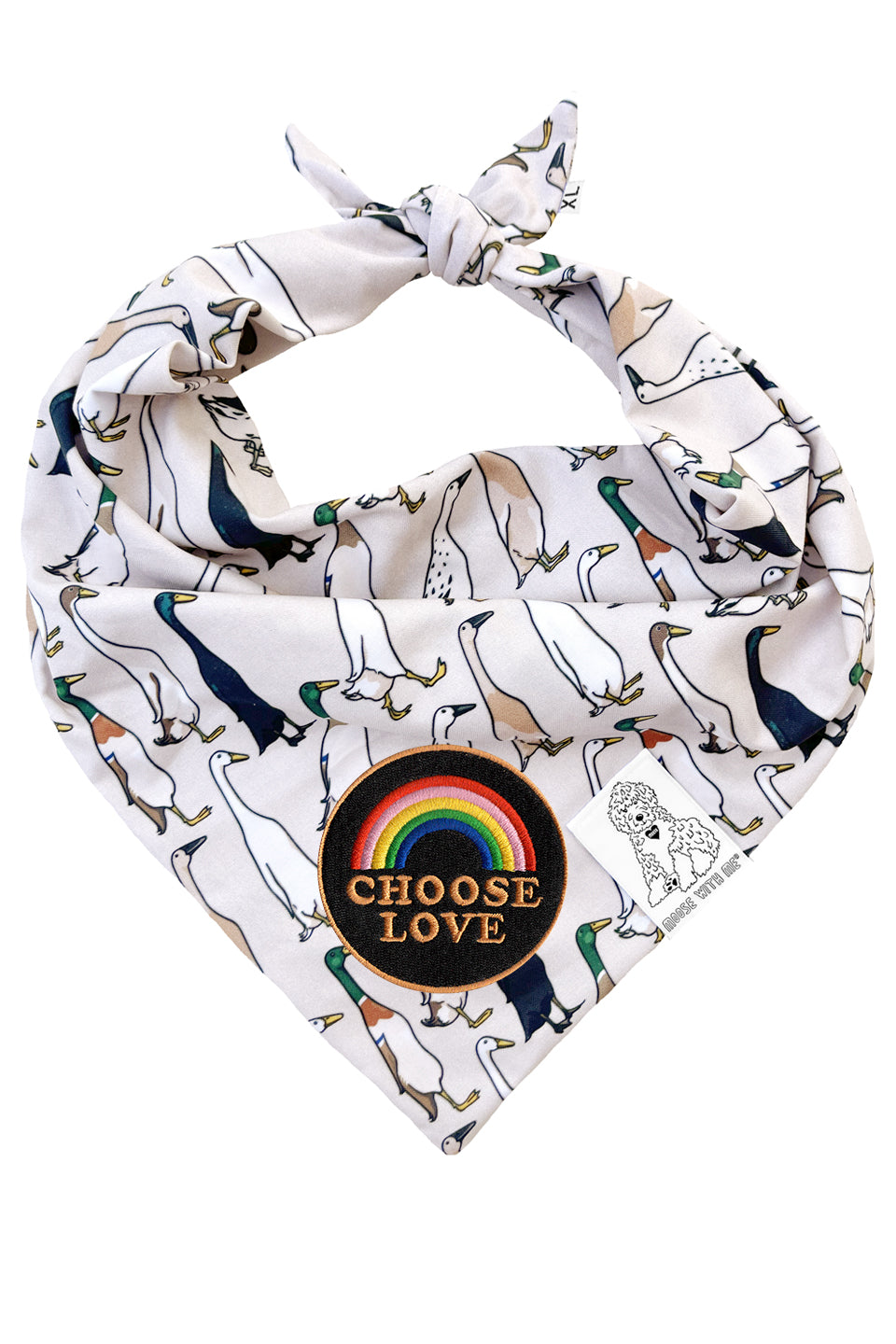 Dog Bandana Duck - Beige - Customize by adding Interchangeable Velcro Embroidered Patches