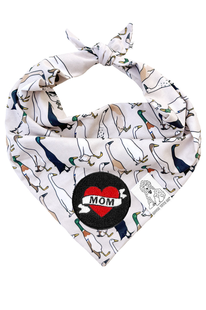 Dog Bandana Duck - Beige - Customize by adding Interchangeable Velcro Embroidered Patches