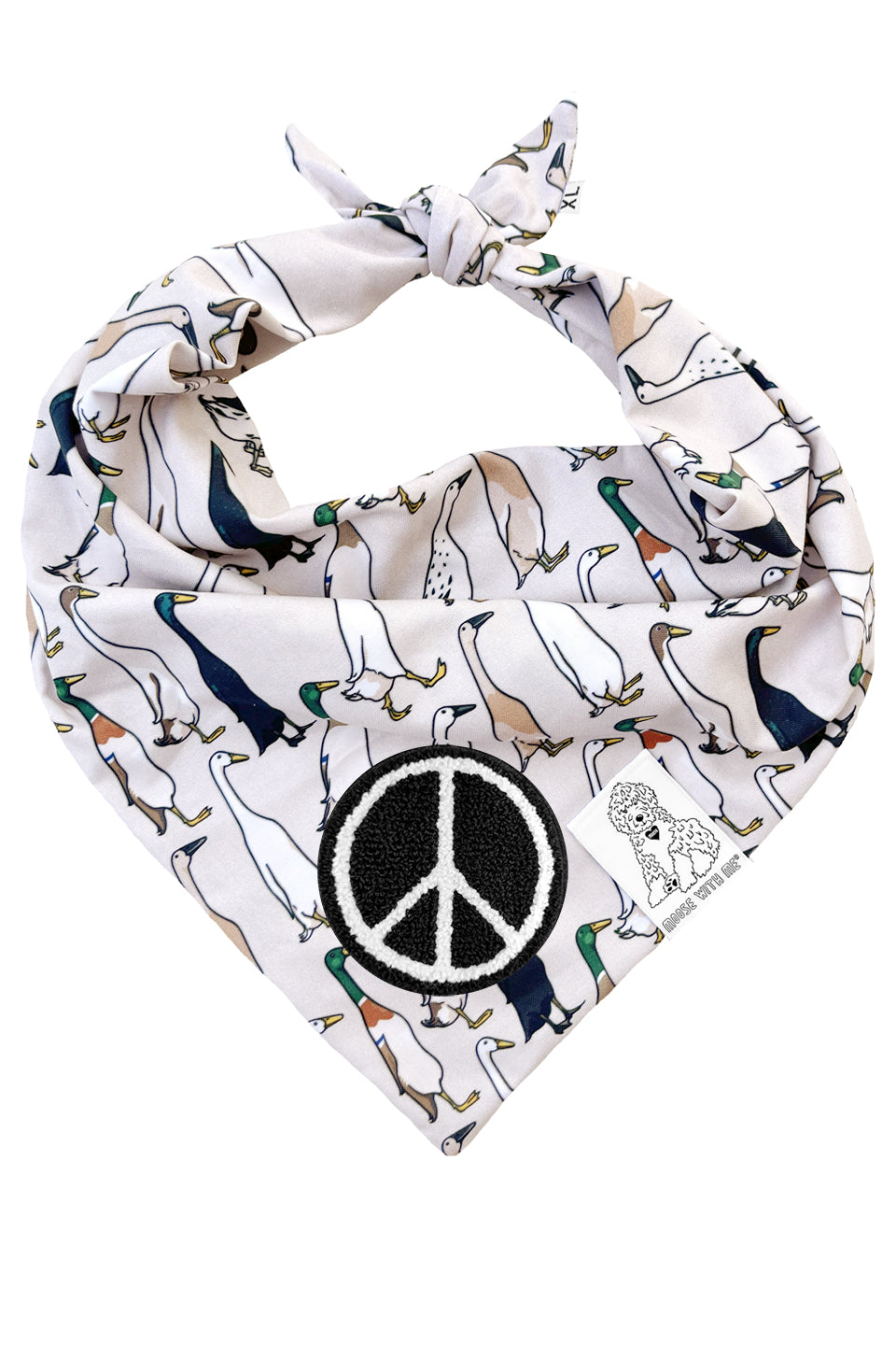Dog Bandana Duck - Beige - Customize by adding Interchangeable Velcro Embroidered Patches