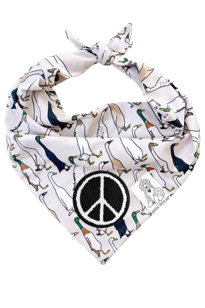 Dog Bandana Duck - Beige - Customize by adding Interchangeable Velcro Embroidered Patches