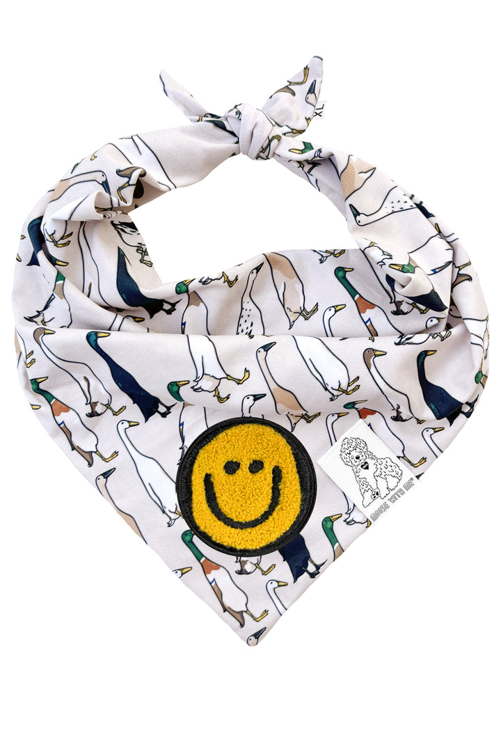 Dog Bandana Duck - Beige - Customize by adding Interchangeable Velcro Embroidered Patches