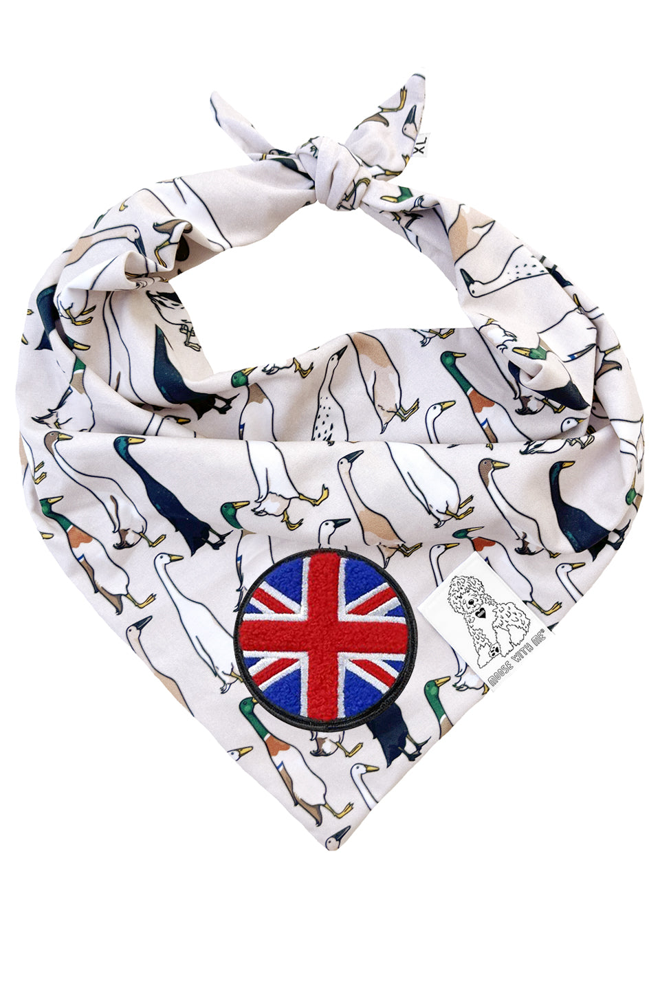 Dog Bandana Duck - Beige - Customize by adding Interchangeable Velcro Embroidered Patches