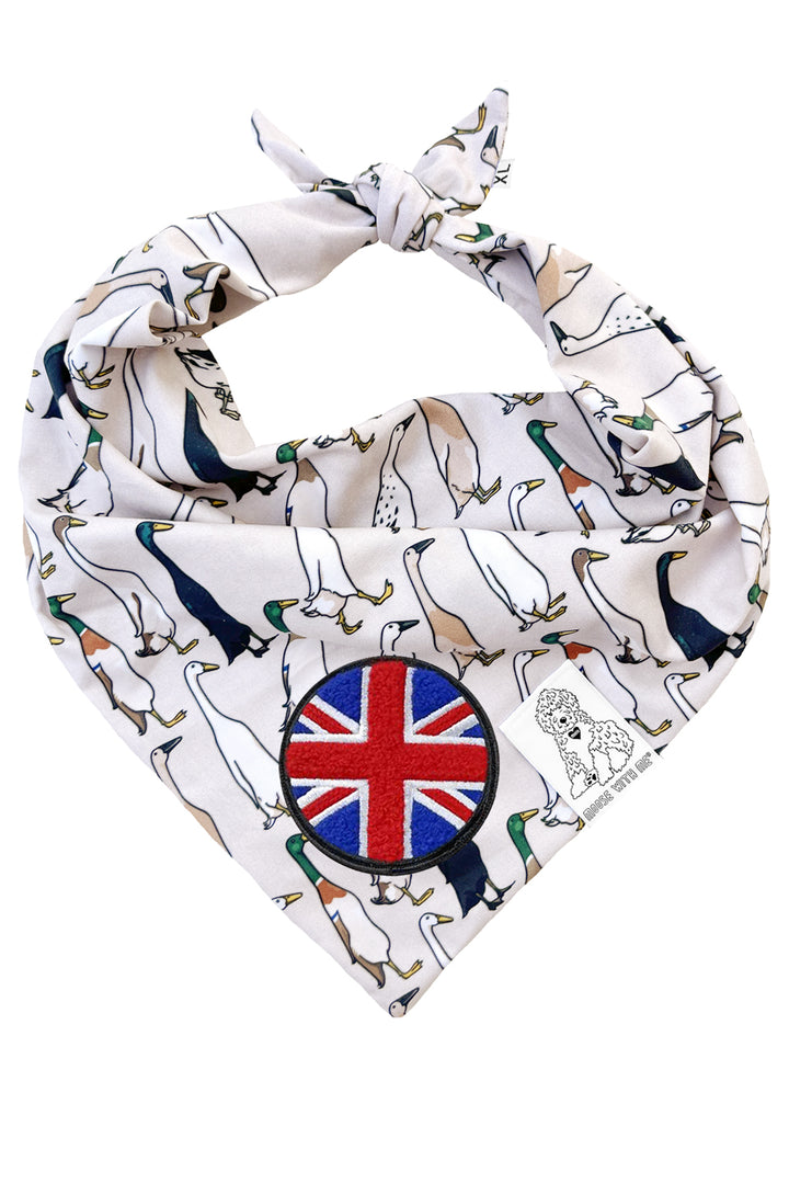 Dog Bandana Duck - Beige - Customize by adding Interchangeable Velcro Embroidered Patches