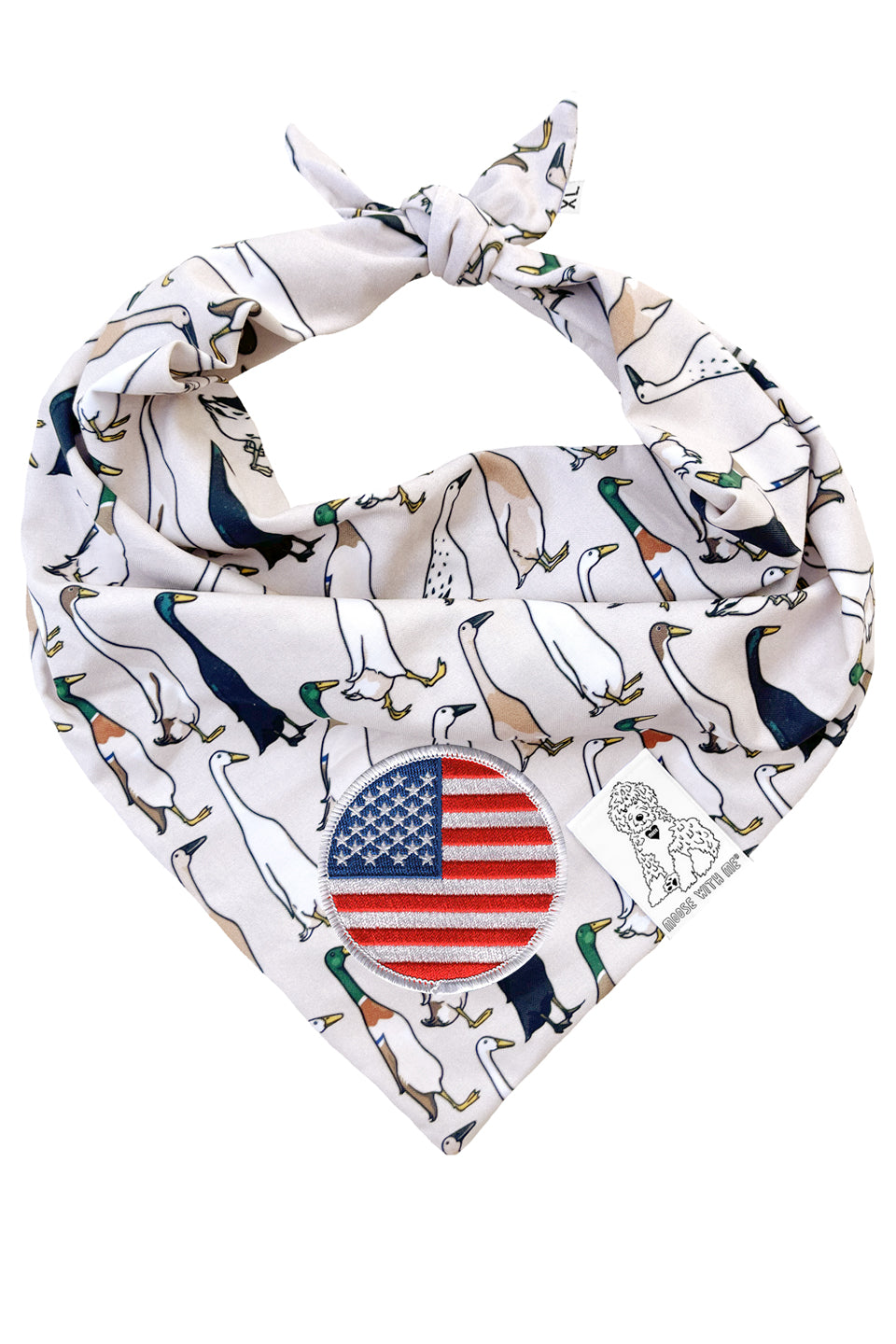 Dog Bandana Duck - Beige - Customize by adding Interchangeable Velcro Embroidered Patches