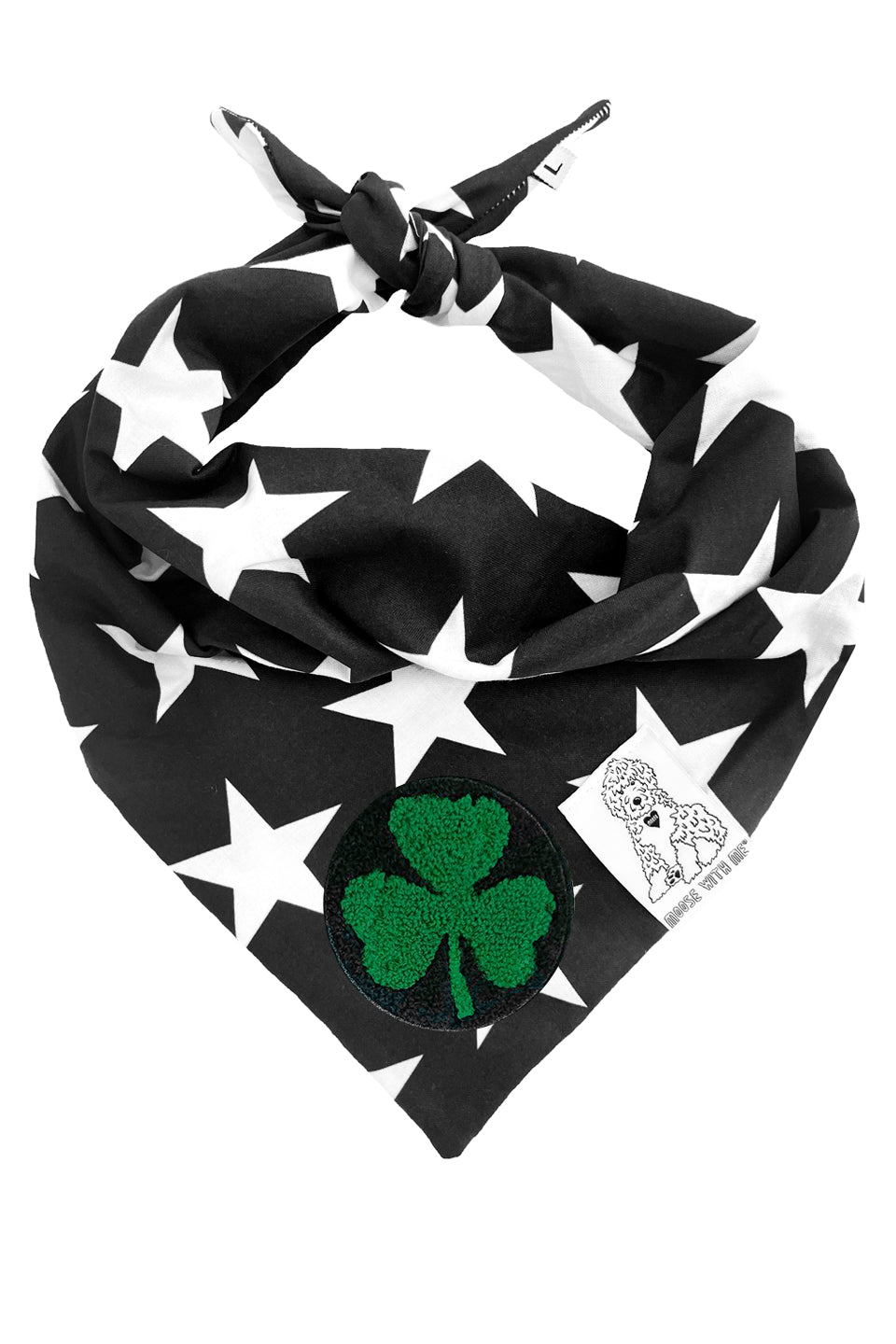 Dog Bandana Star - Black - Customize by adding Interchangeable Velcro Embroidered Patches