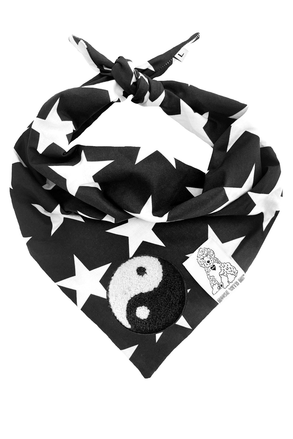 Dog Bandana Star - Black - Customize by adding Interchangeable Velcro Embroidered Patches