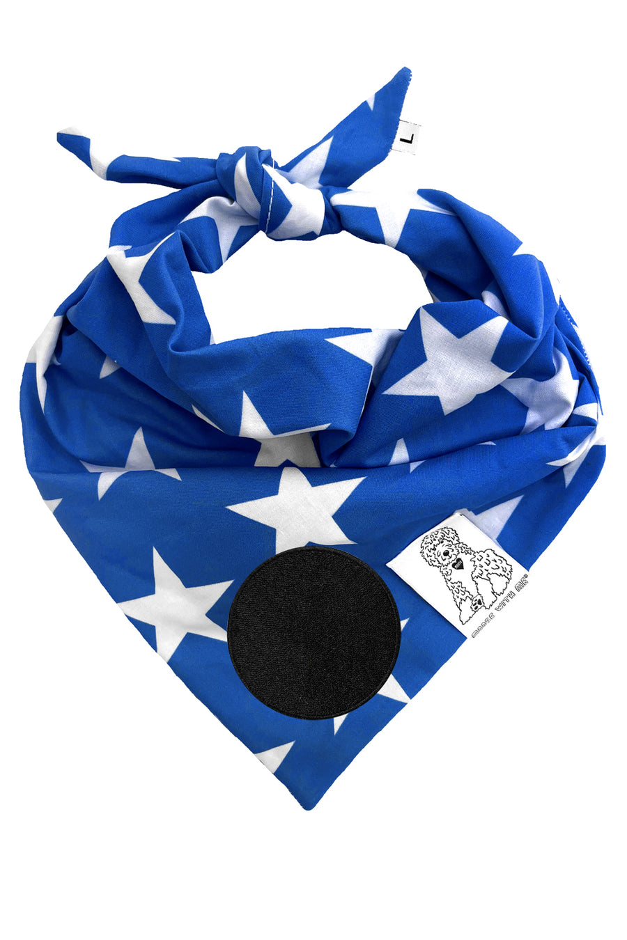 Dog Bandana Stars - Blue - Customize by adding Interchangeable Velcro Embroidered Patches