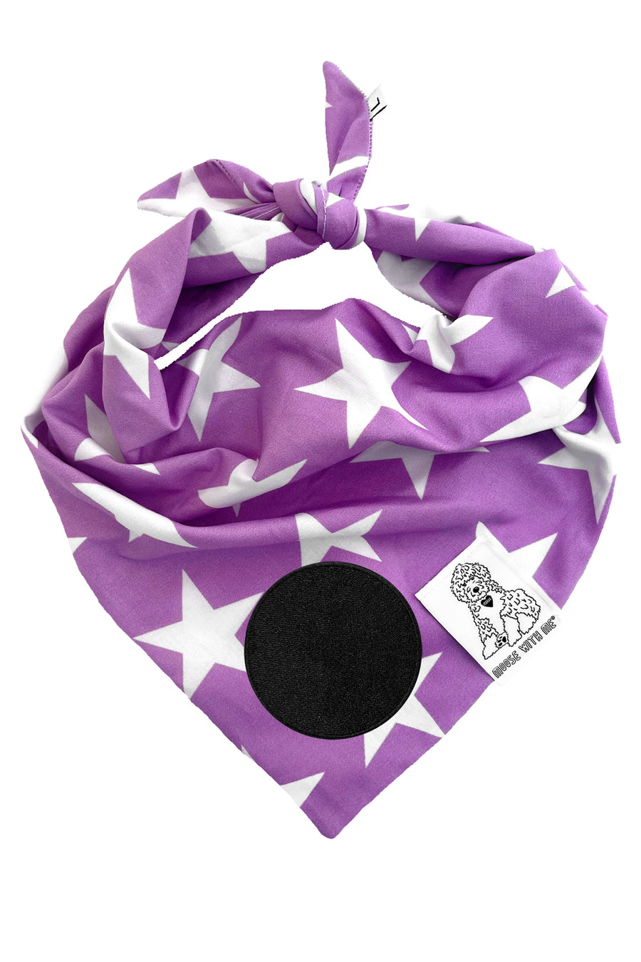Dog Bandana Star - Purple - Customize by adding Interchangeable Velcro Embroidered Patches