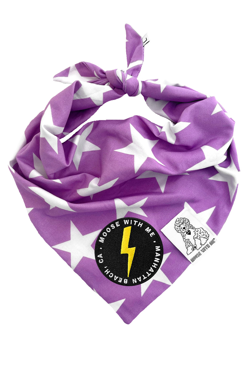 Dog Bandana Star - Purple - Customize by adding Interchangeable Velcro Embroidered Patches