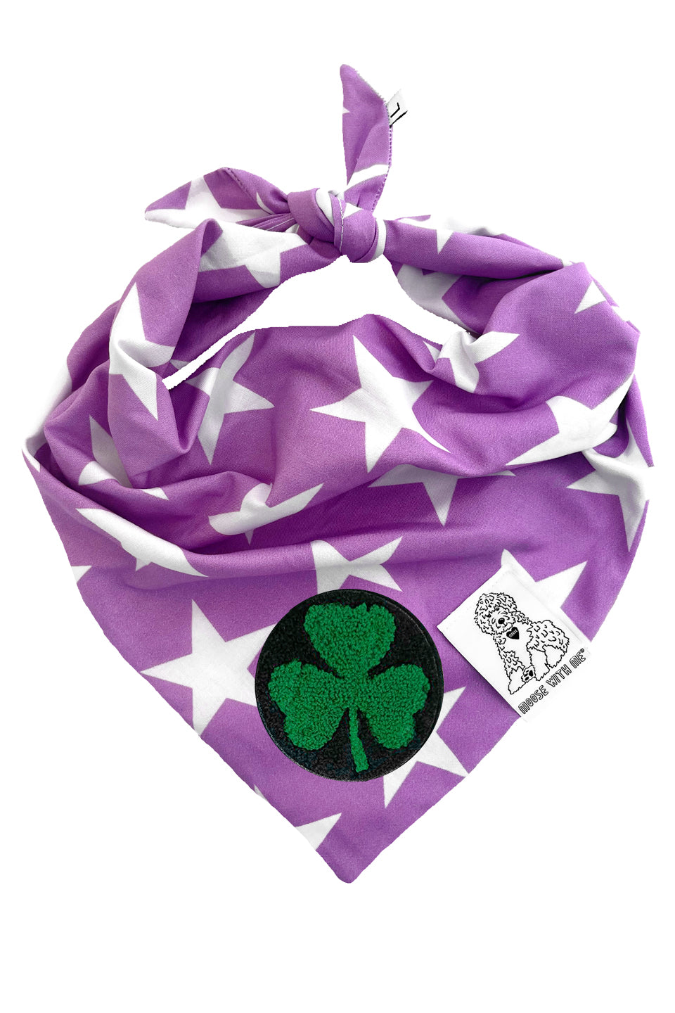 Dog Bandana Star - Purple - Customize by adding Interchangeable Velcro Embroidered Patches