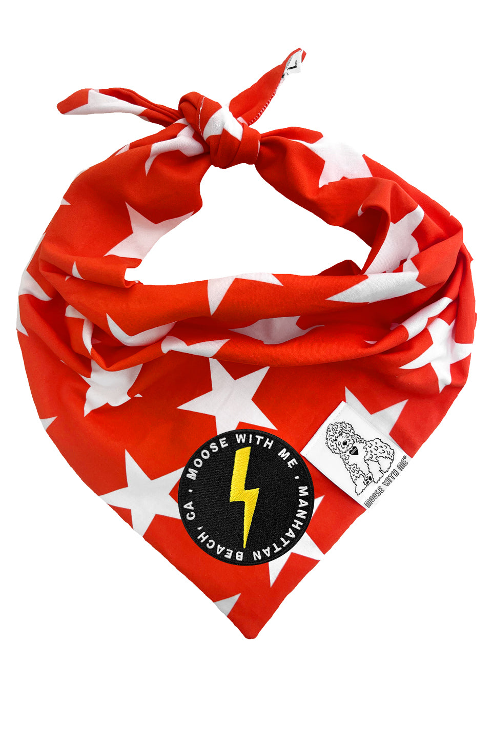 Dog Bandana Star - Red - Customize by adding Interchangeable Velcro Embroidered Patches