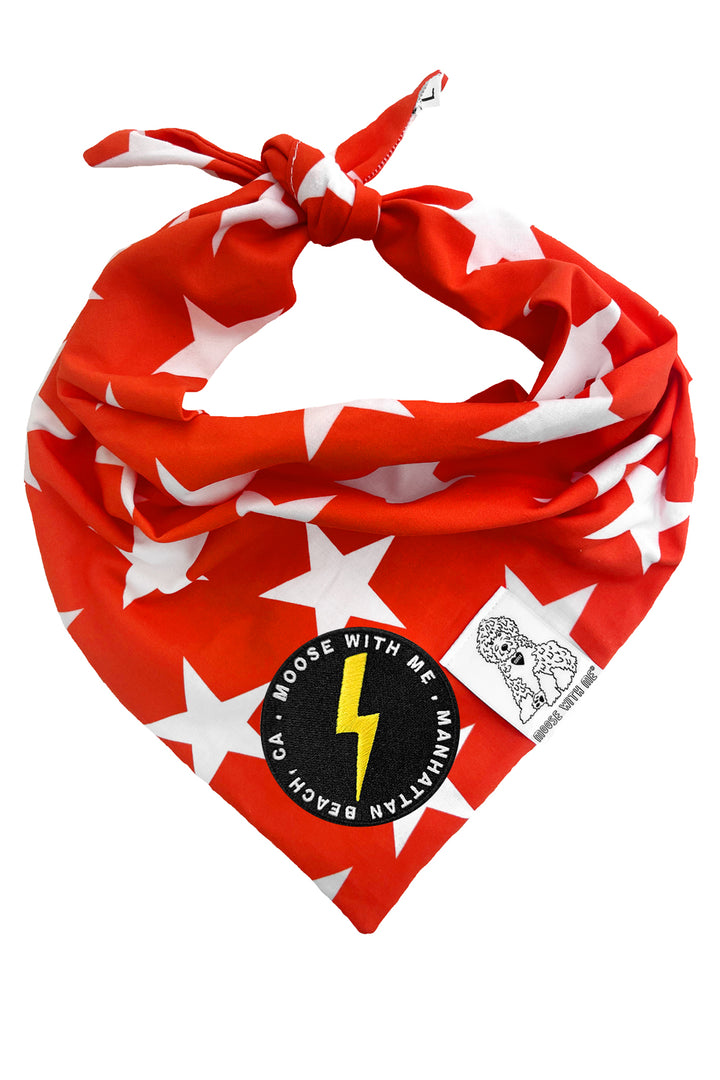 Dog Bandana Star - Red - Customize by adding Interchangeable Velcro Embroidered Patches