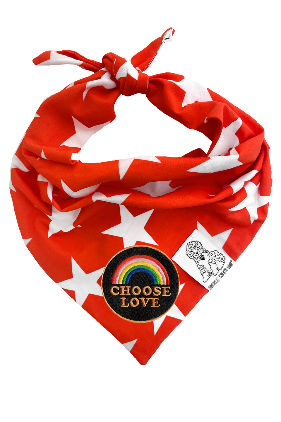 Dog Bandana Star - Red - Customize by adding Interchangeable Velcro Embroidered Patches