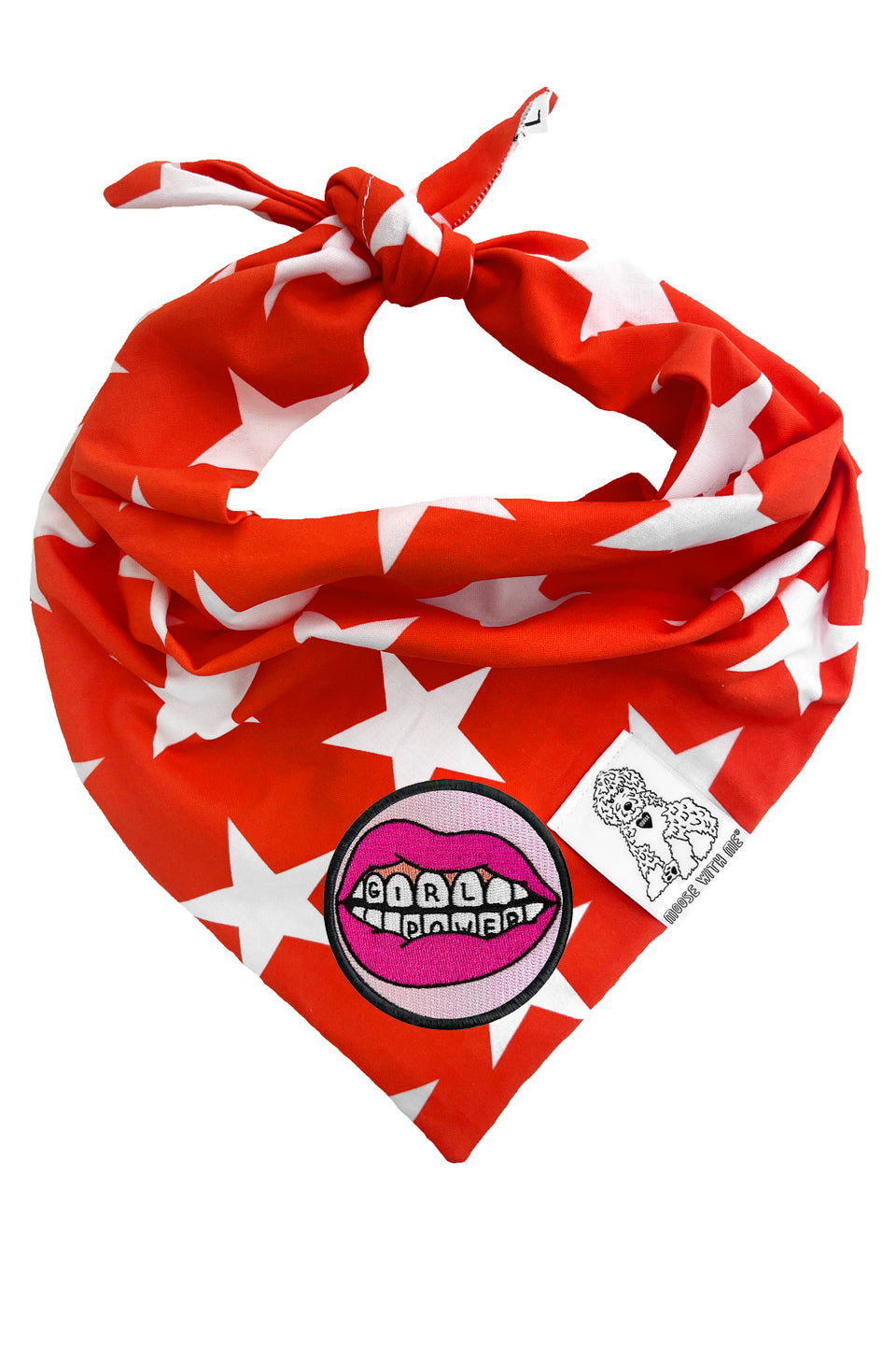 Dog Bandana Star - Red - Customize by adding Interchangeable Velcro Embroidered Patches
