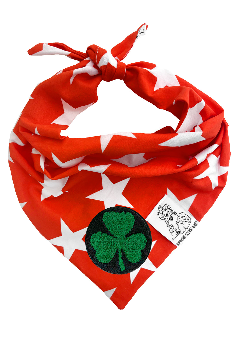 Dog Bandana Star - Red - Customize by adding Interchangeable Velcro Embroidered Patches