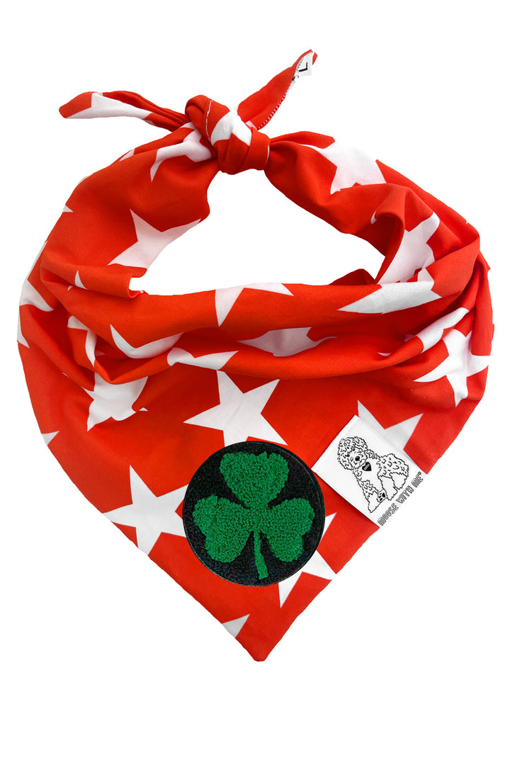 Dog Bandana Star - Red - Customize by adding Interchangeable Velcro Embroidered Patches