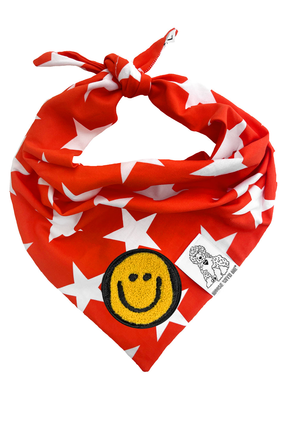 Dog Bandana Star - Red - Customize by adding Interchangeable Velcro Embroidered Patches