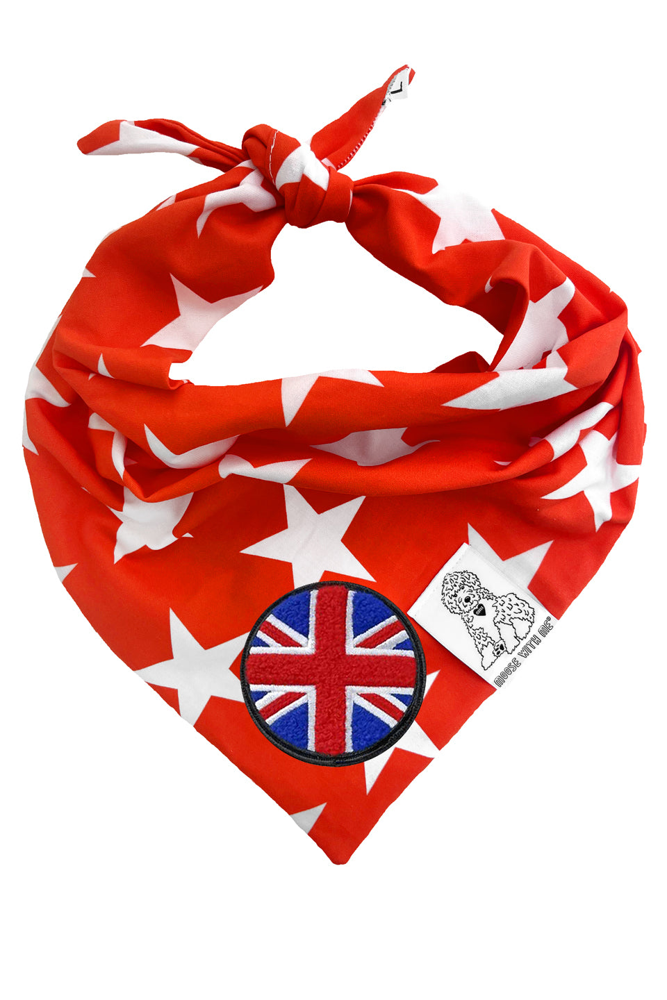 Dog Bandana Star - Red - Customize by adding Interchangeable Velcro Embroidered Patches