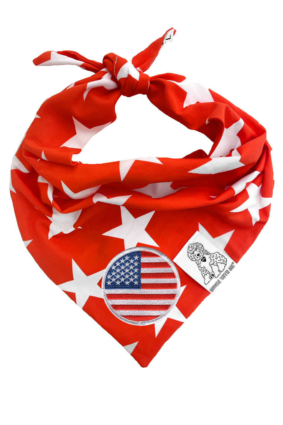 Dog Bandana Star - Red - Customize by adding Interchangeable Velcro Embroidered Patches