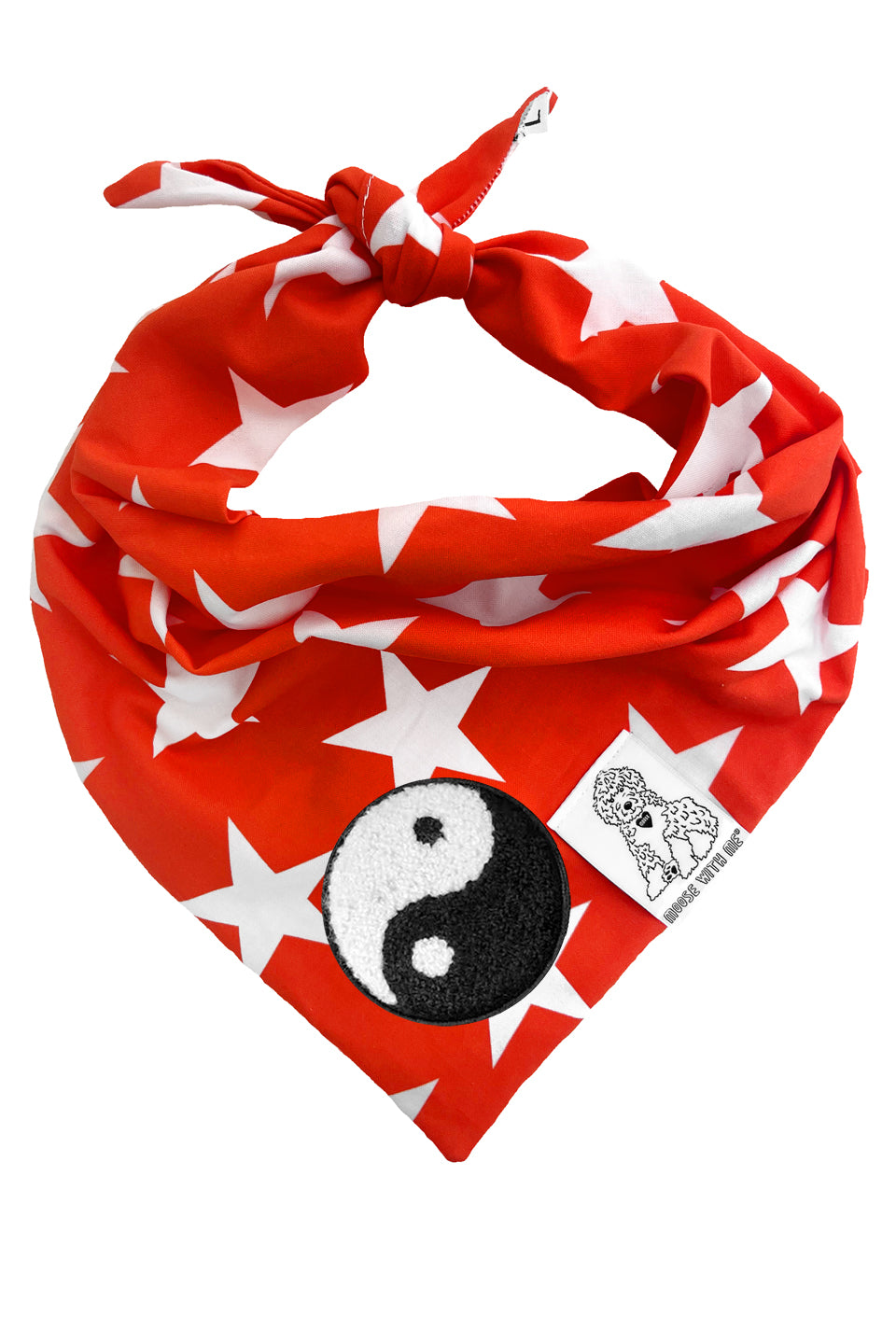Dog Bandana Star - Red - Customize by adding Interchangeable Velcro Embroidered Patches