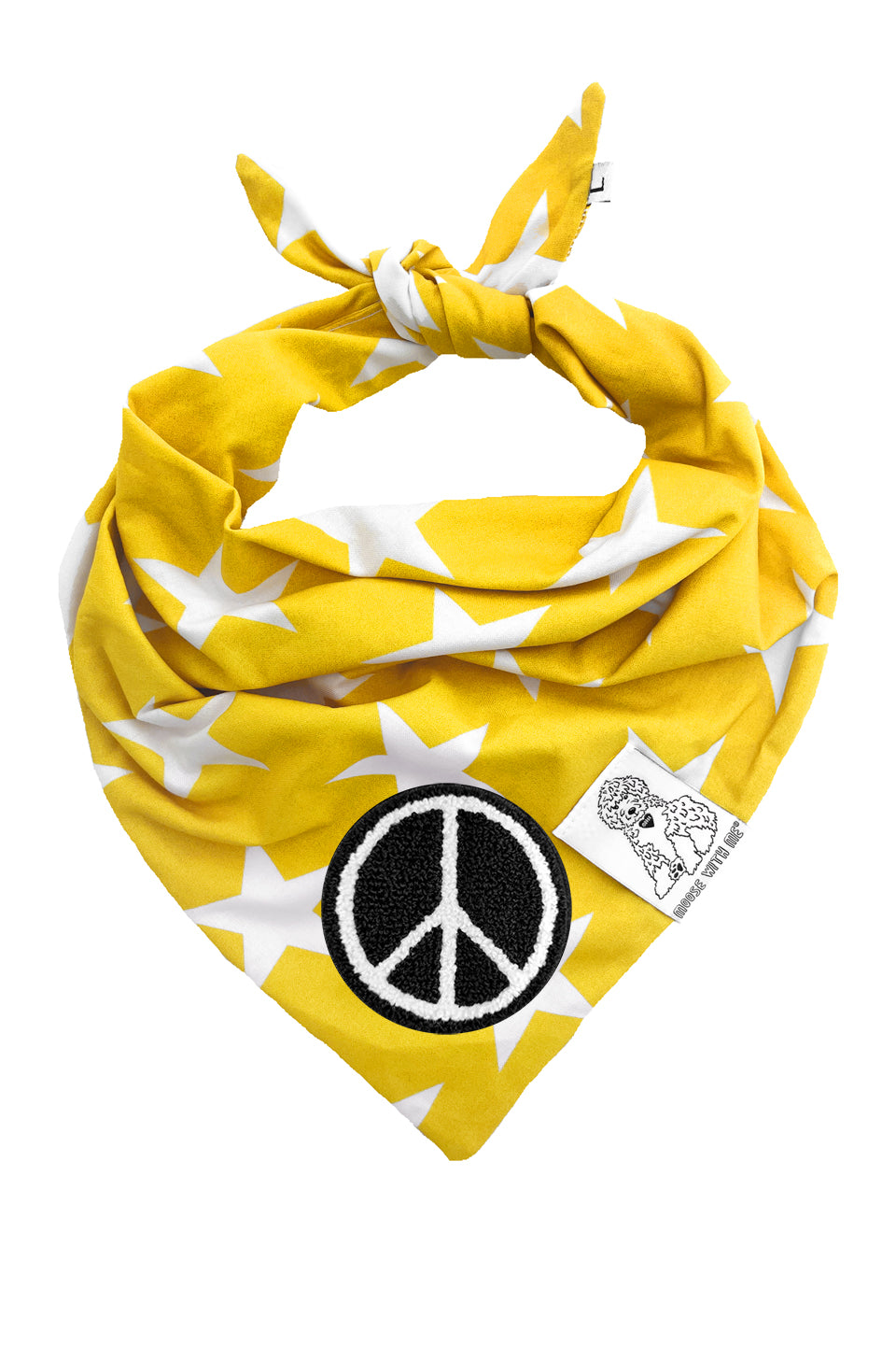 Dog Bandana Star - Yellow - Customize by adding Interchangeable Velcro Embroidered Patches