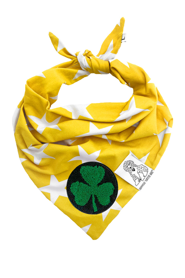 Dog Bandana Star - Yellow - Customize by adding Interchangeable Velcro Embroidered Patches