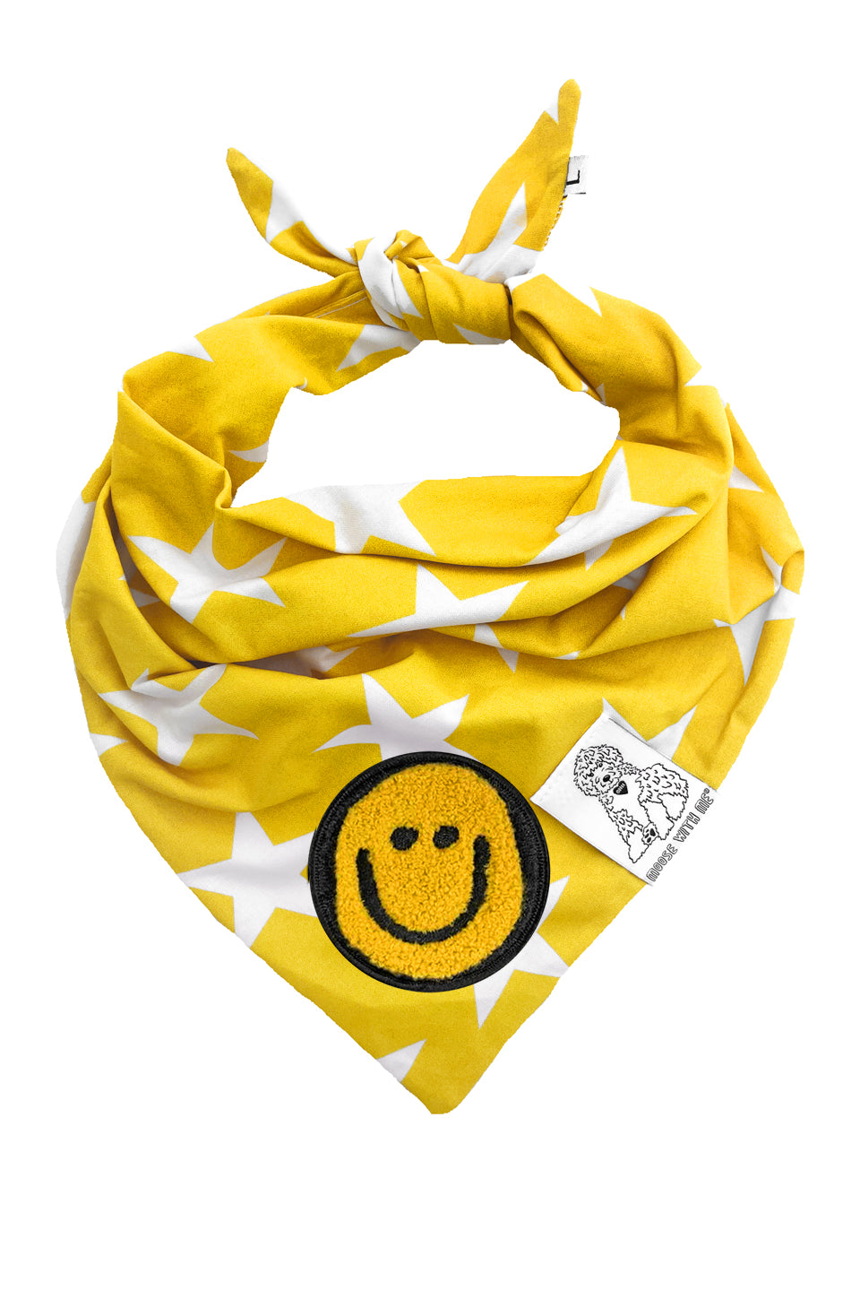 Dog Bandana Star - Yellow - Customize by adding Interchangeable Velcro Embroidered Patches