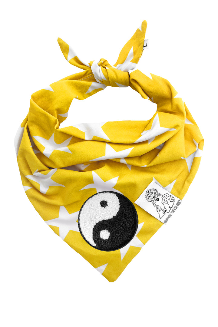 Dog Bandana Star - Yellow - Customize by adding Interchangeable Velcro Embroidered Patches