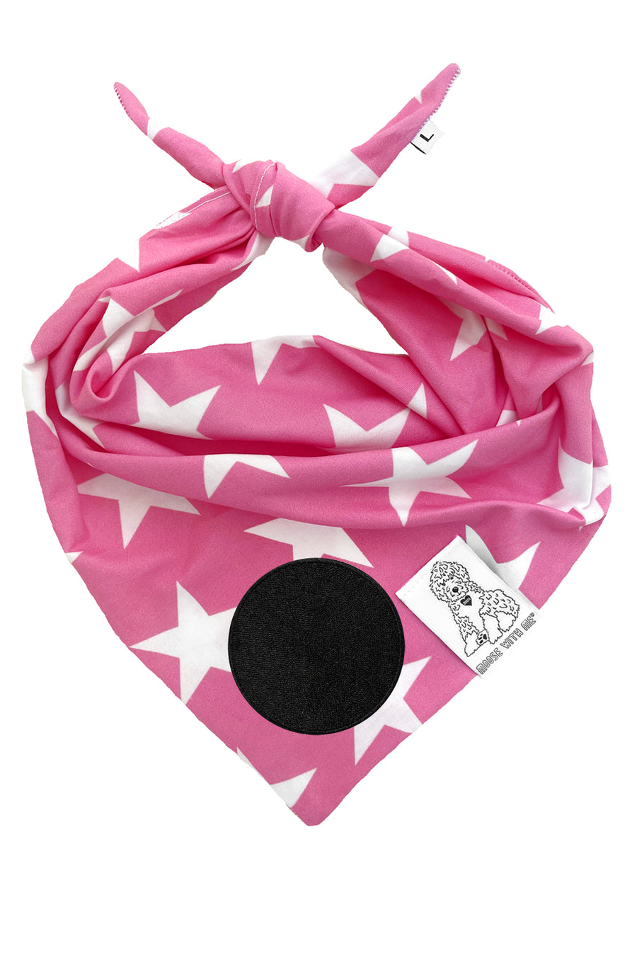 Dog Bandana Star - Pink - Customize by adding Interchangeable Velcro Embroidered Patches