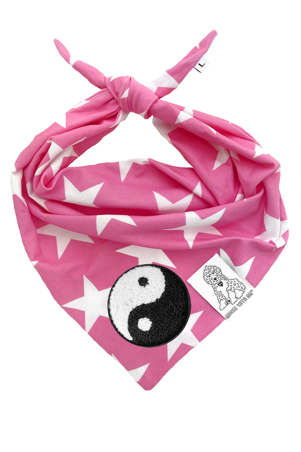 Dog Bandana Star - Pink - Customize by adding Interchangeable Velcro Embroidered Patches