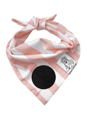 Dog Bandana Stripes - Blush - Customize by adding Interchangeable Velcro Embroidered Patches