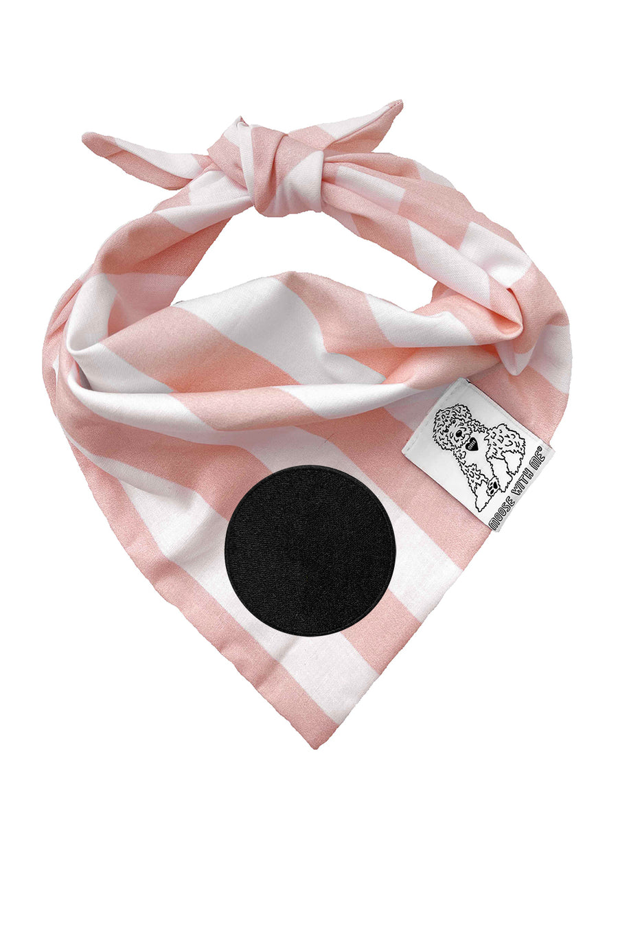 Dog Bandana Stripes - Blush - Customize by adding Interchangeable Velcro Embroidered Patches