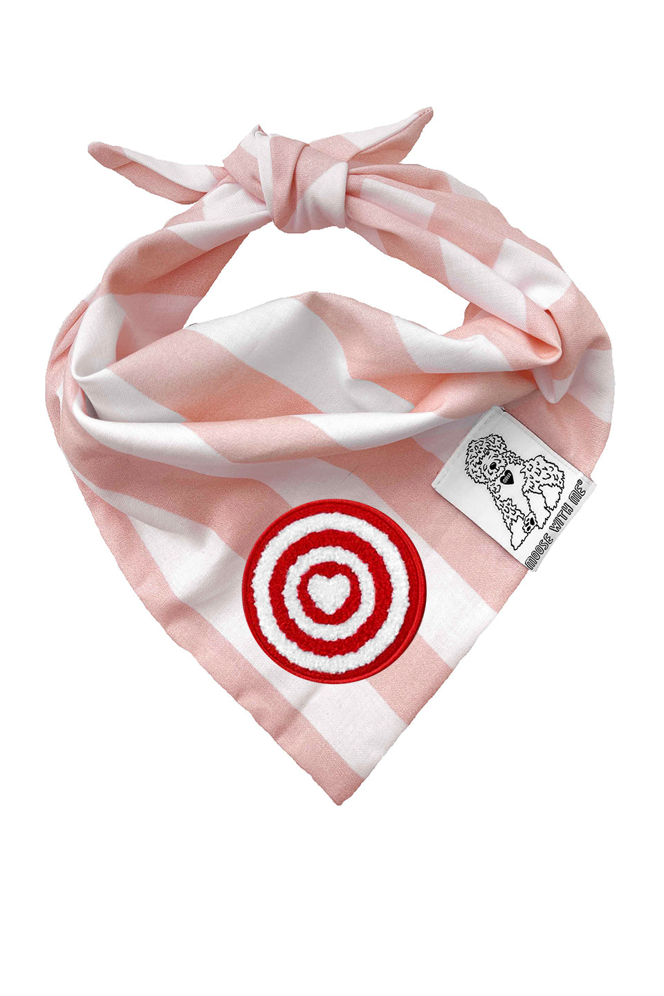 Dog Bandana Stripes - Blush - Customize by adding Interchangeable Velcro Embroidered Patches