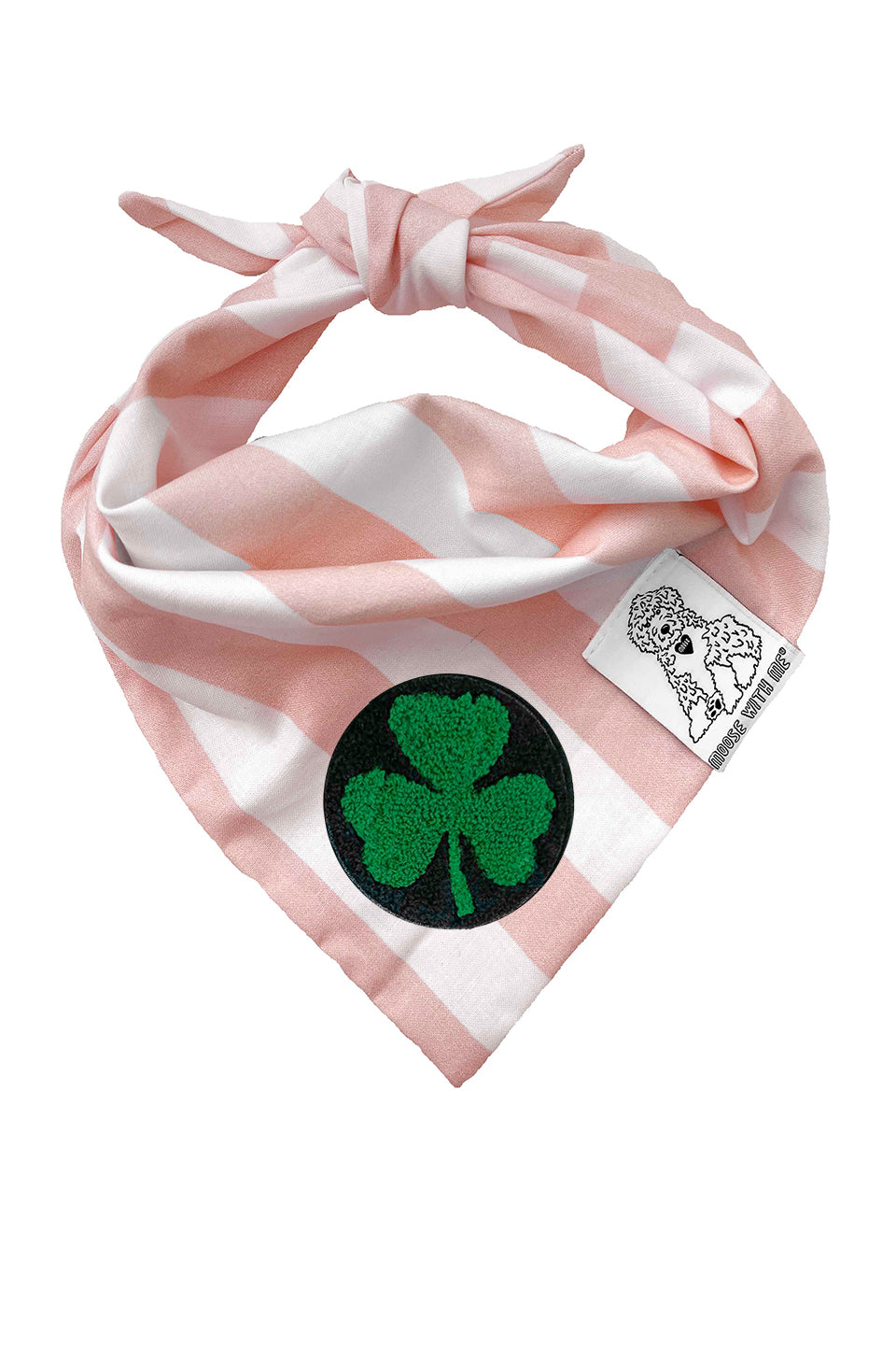 Dog Bandana Stripes - Blush - Customize by adding Interchangeable Velcro Embroidered Patches