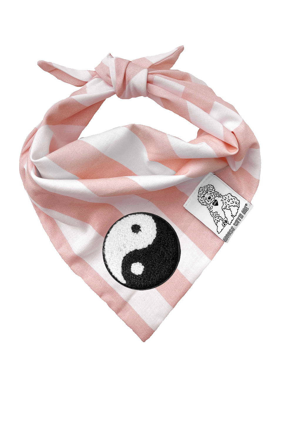 Dog Bandana Stripes - Blush - Customize by adding Interchangeable Velcro Embroidered Patches
