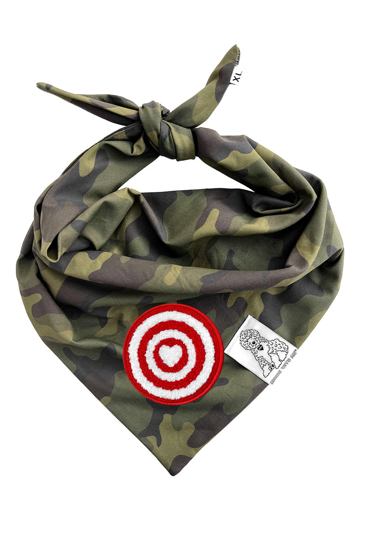Dog Bandana Camouflage - Green - Customize by adding Interchangeable Velcro Embroidered Patches