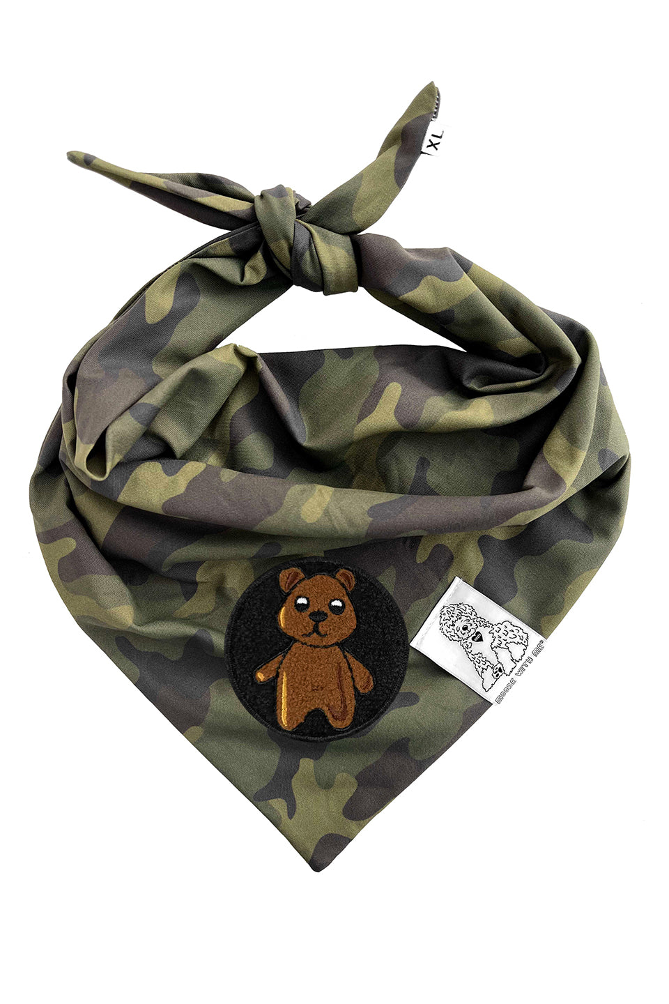 Dog Bandana Camouflage - Green - Customize by adding Interchangeable Velcro Embroidered Patches