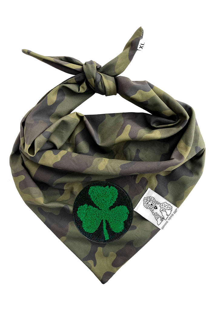 Dog Bandana Camouflage - Green - Customize by adding Interchangeable Velcro Embroidered Patches