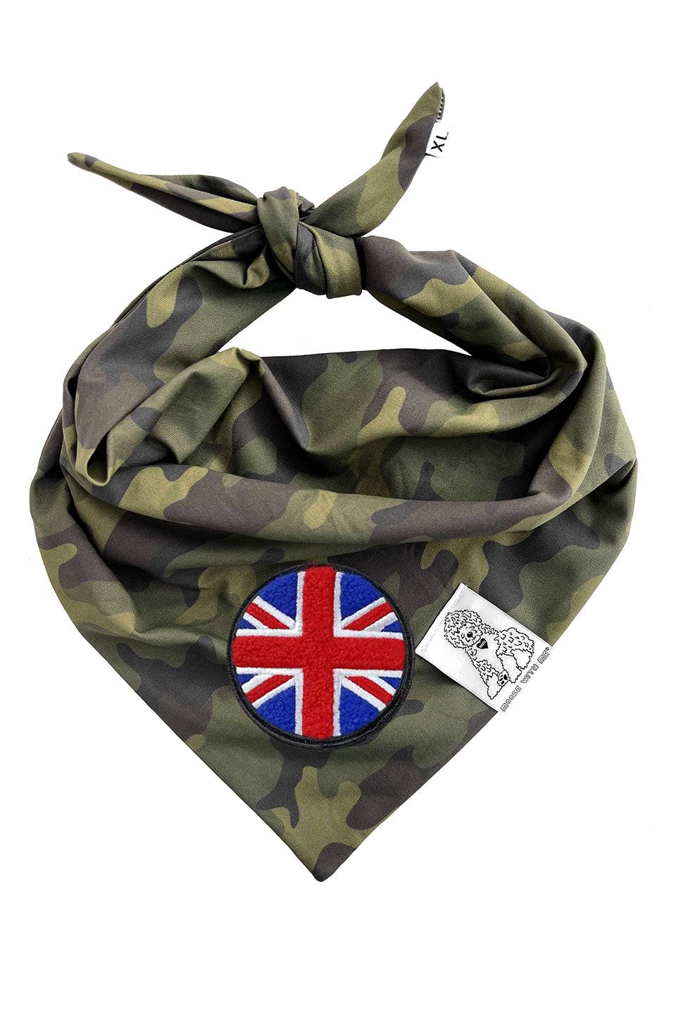 Dog Bandana Camouflage - Green - Customize by adding Interchangeable Velcro Embroidered Patches