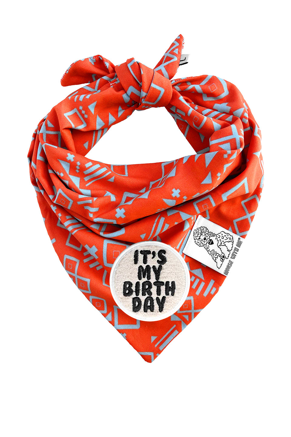 Dog Bandana Aztec - Red - Customize by adding Interchangeable Velcro Embroidered Patches