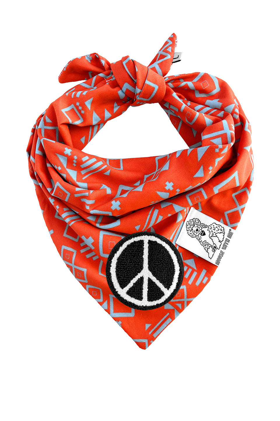 Dog Bandana Aztec - Red - Customize by adding Interchangeable Velcro Embroidered Patches
