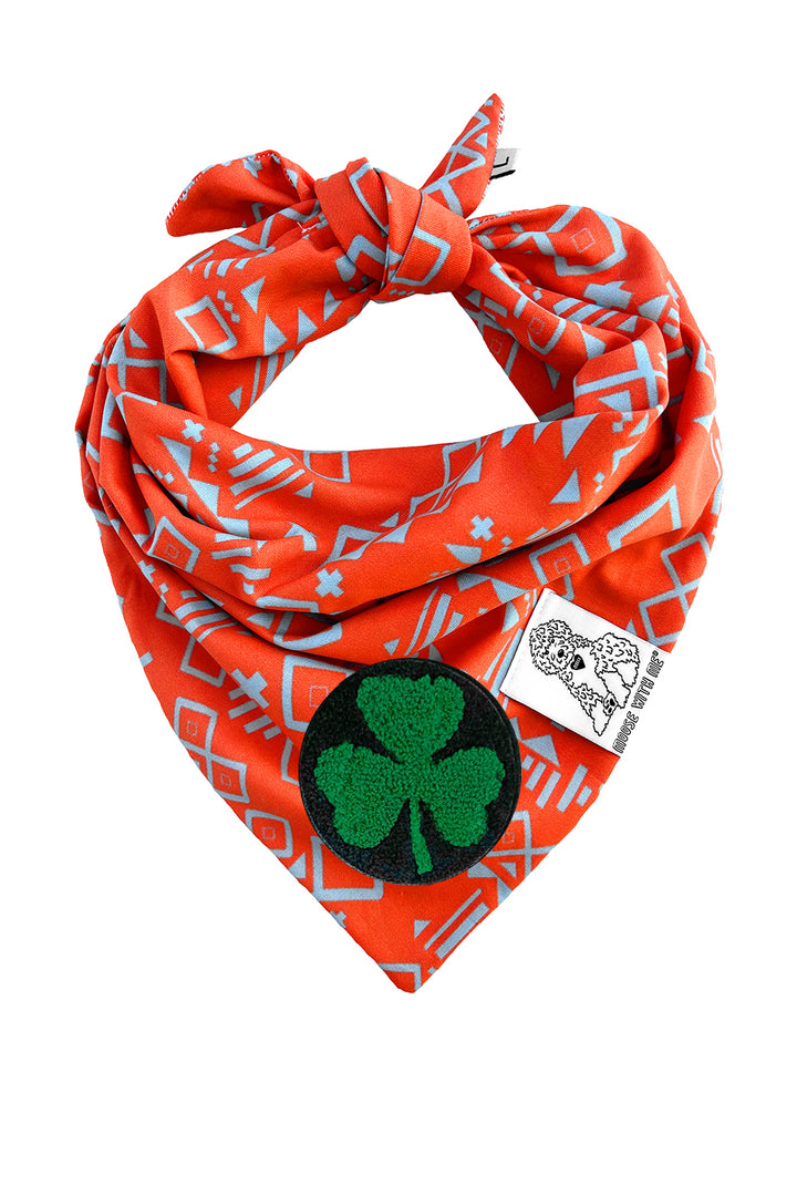 Dog Bandana Aztec - Red - Customize by adding Interchangeable Velcro Embroidered Patches