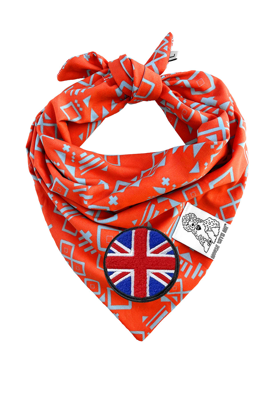 Dog Bandana Aztec - Red - Customize by adding Interchangeable Velcro Embroidered Patches