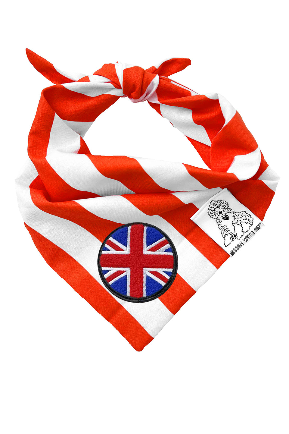 Dog Bandana Stripe - Red - Customize by adding Interchangeable Velcro Embroidered Patches